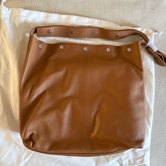 Eckhaus Latta Snap Bucket Bag Lambskin Leather Saddle - Picture 3 of 8